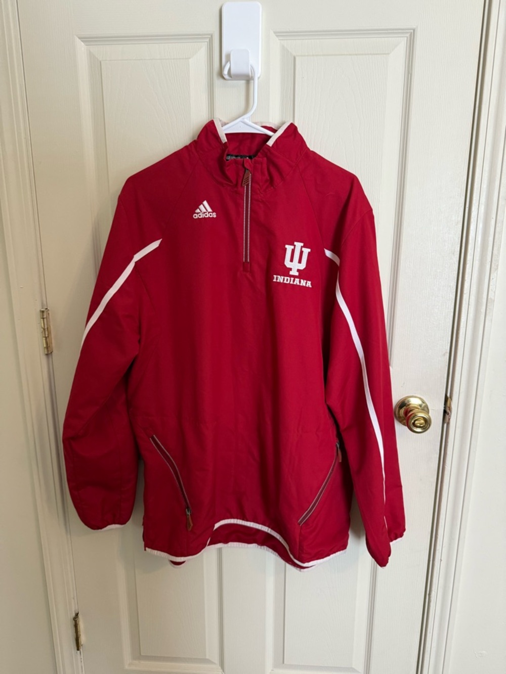 Adidas Indiana Red and White Climaproof Pullover Jacket